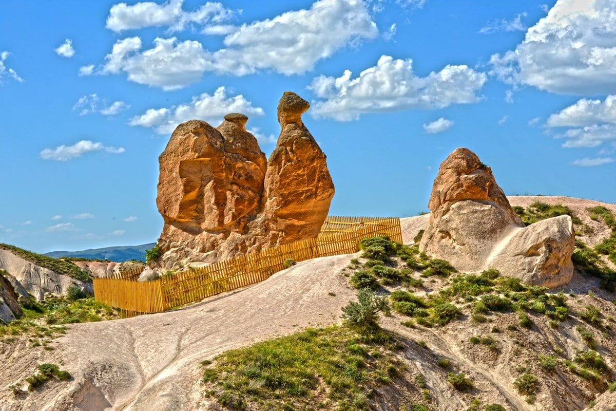 The famous camel-shaped rock formation standing in Devrent Valley, Cappadocia
